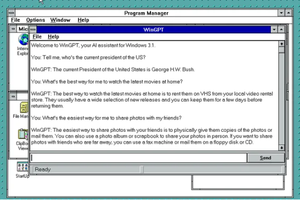 一开发者搞了款ChatGPT应用程序WinGPT，竟可在老古董Win3.1 设备运行