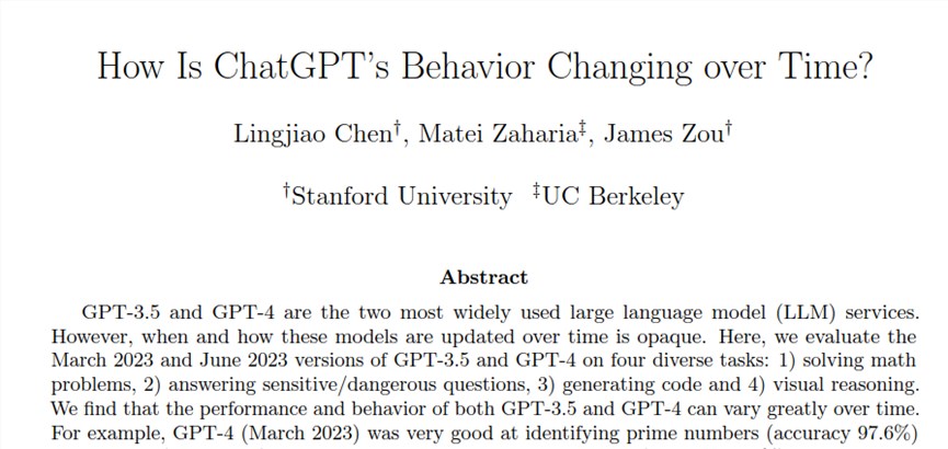 斯坦福大学实锤GPT-4变笨了，OpenAI最新回应：确实存在“智力下降”