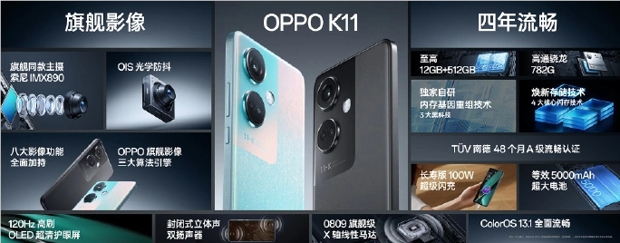 OPPO K11正式发布：首销价1799元起 配备索尼IMX890主摄