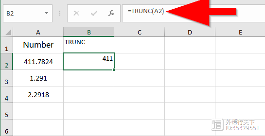 如何在Microsoft Excel中使用TRUNC函数