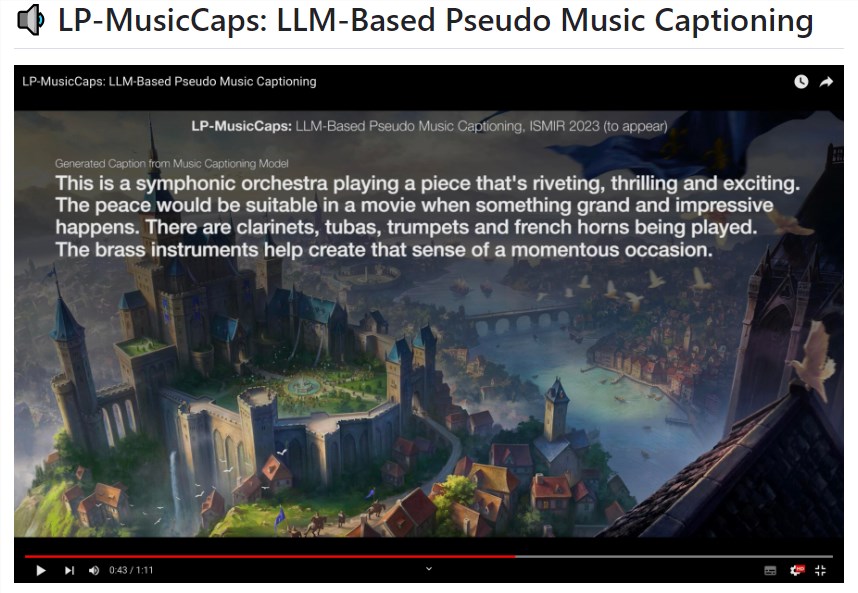 LP-MusicCaps：基于 LLM 的伪音乐字幕生成方法
