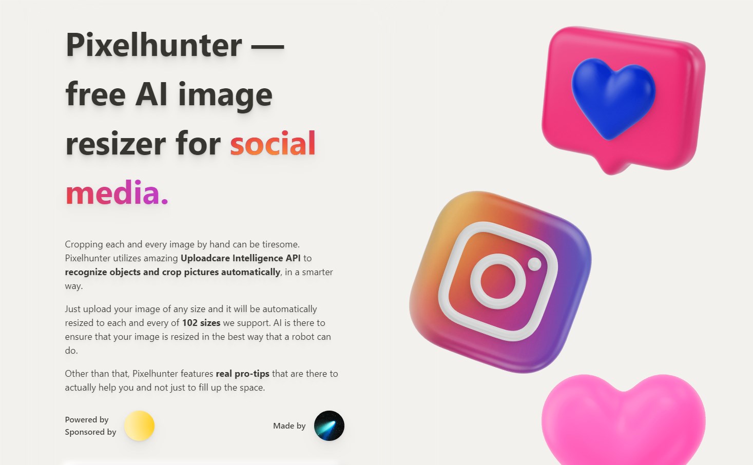 AI图像缩放器Pixelhunter 适用于社交媒体
