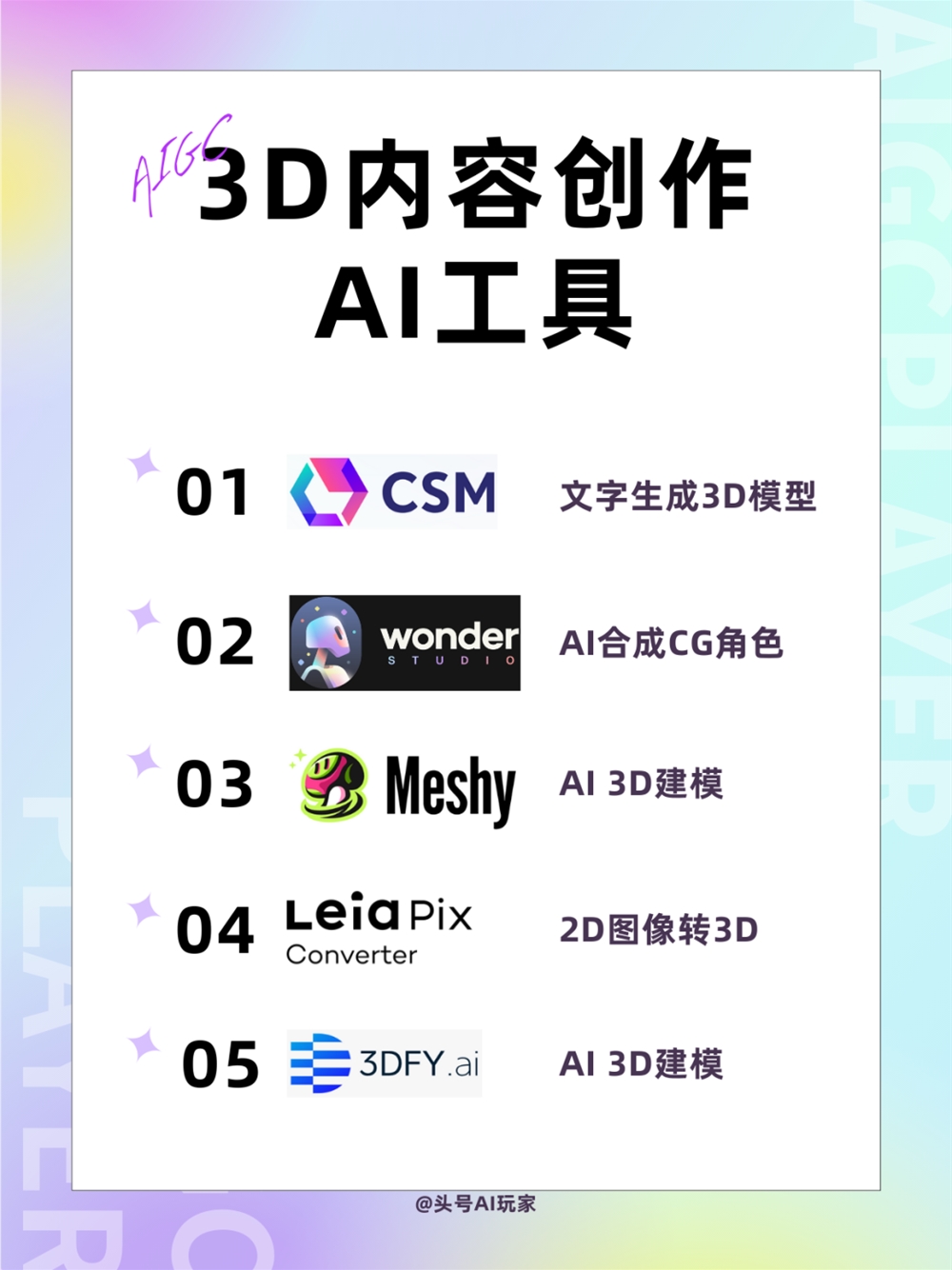 5款免费可用的3D建模AI工具！一键出片神器集合