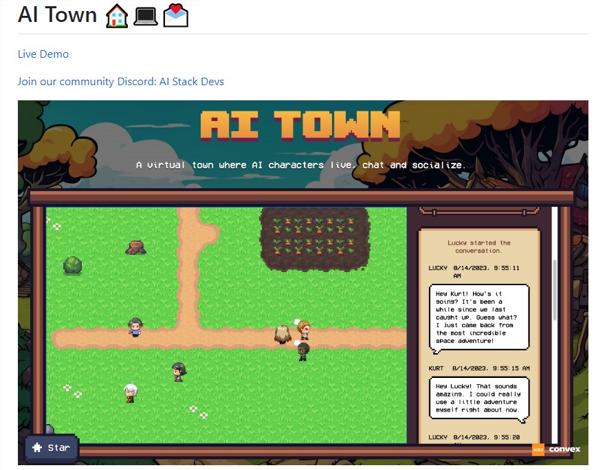 虚拟城镇AI Town开源 适用于可扩展的多人游戏