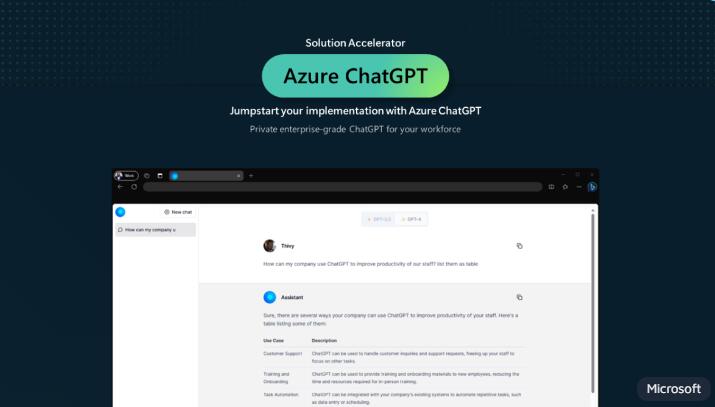 微软提供免费的Azure应用程序“Private ChatGPT”