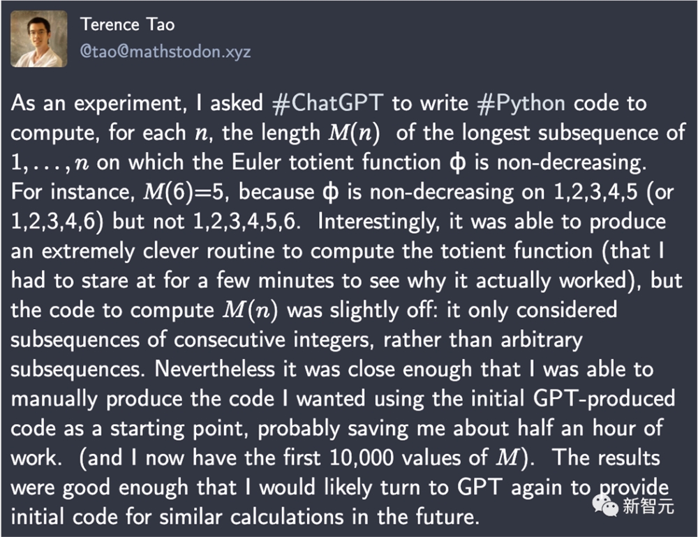 陶哲轩：GPT-4神助攻，写Python代码轻松省半小时