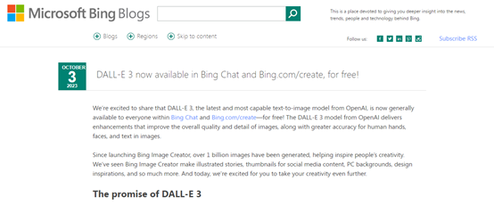 免费使用，媲美Midjourney！微软在Bing Chat等提供—DALL-E 3