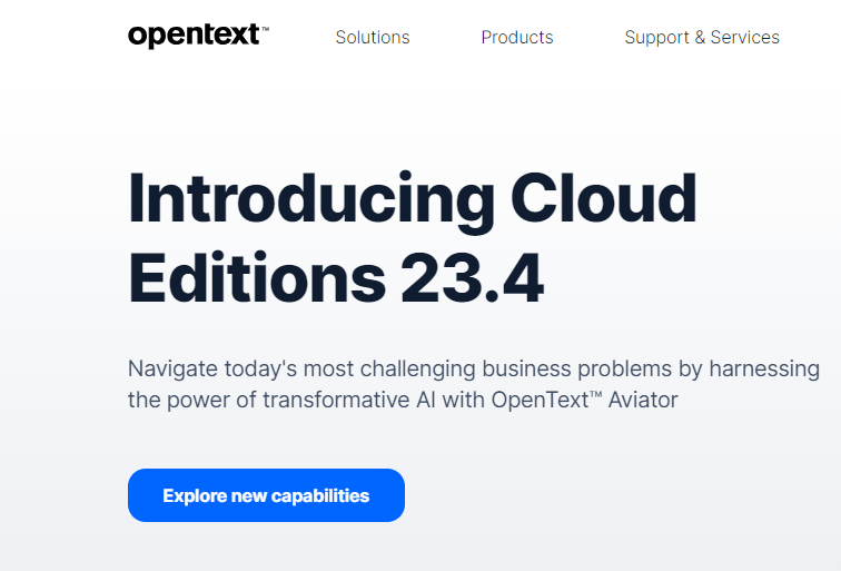OpenText发布首套Aviator AI功能——Cloud Edition 23.4