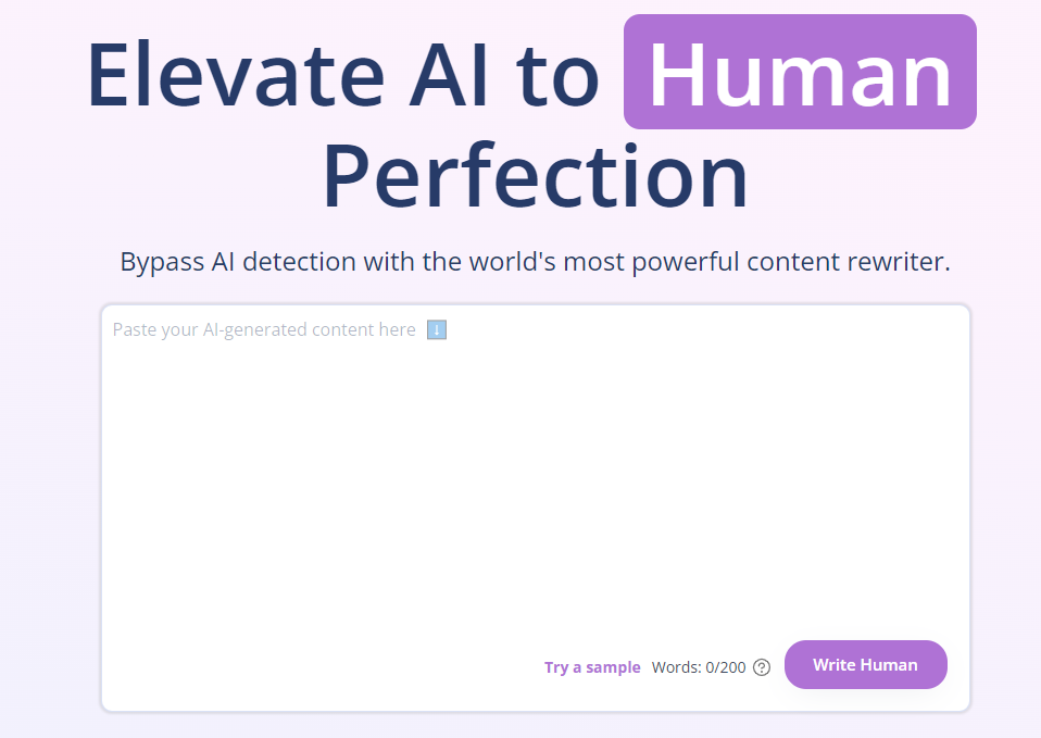 WriteHuman：绕过AI检测，将AI生成内容转换成人类书写内容
