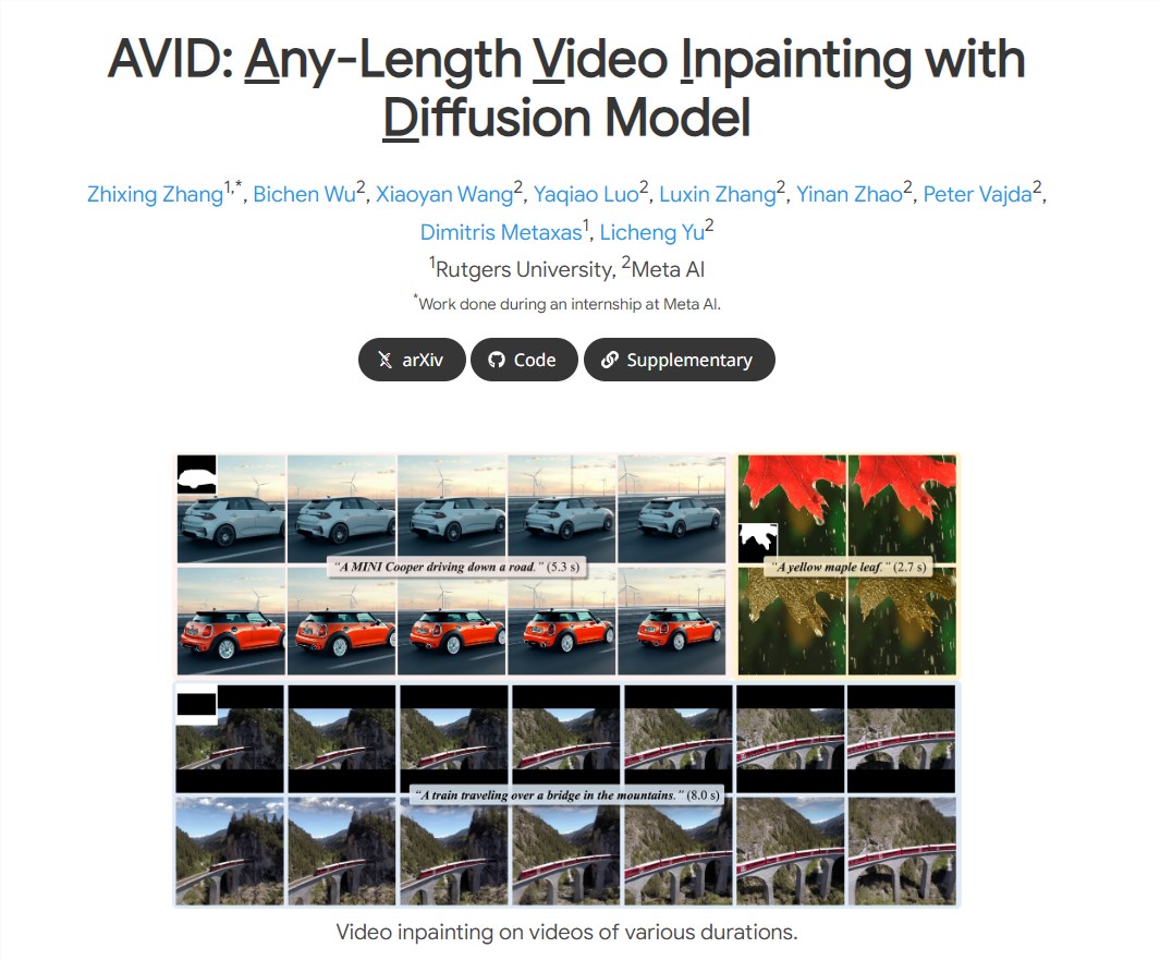Meta AI开源T2V模型AVID  可修复视频改变纹理