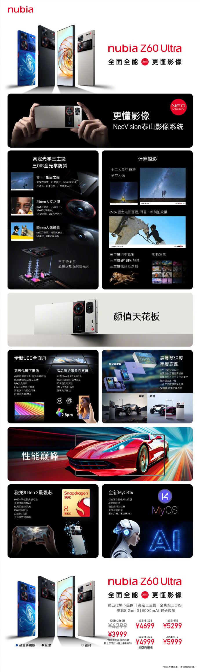 努比亚 Z60 Ultra发布：首发3999元起 搭载影像 AI 大模型