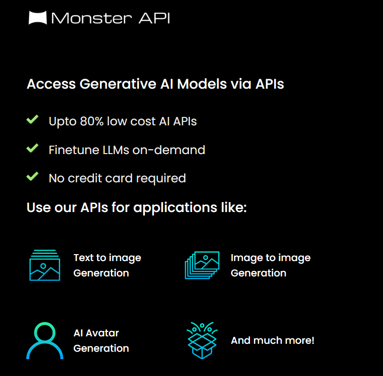Monster API:简化开源模型调优与部署的人工智能计算基础设施