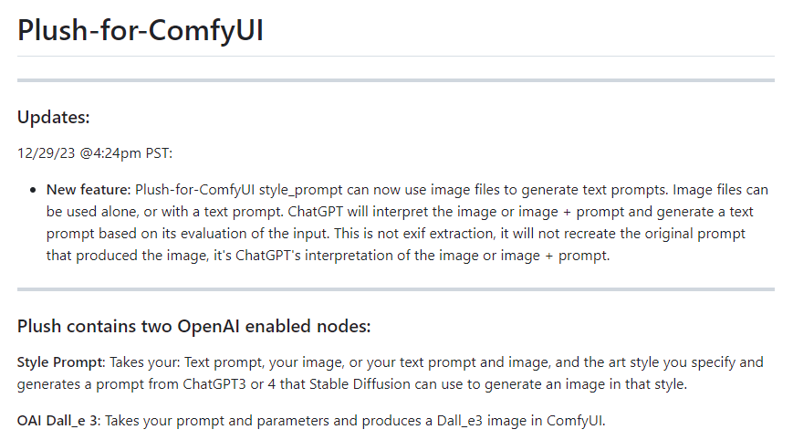 ComfyUI实用插件Plush-for-ComfyUI 可在ComfyUI中调用GPT-4和DALL-E3
