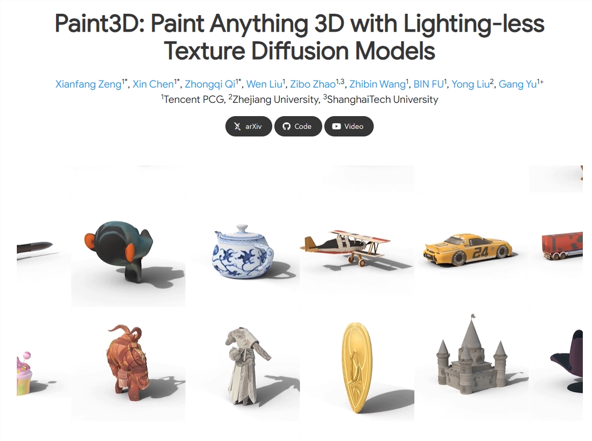 腾讯推新技术Paint3D 给3D模型生成高清纹理