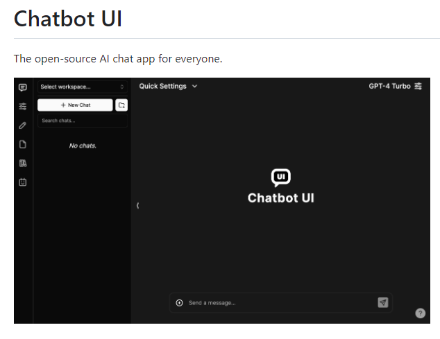 开源聊天机器人Web UI框架Chatbot UI 可轻松创建任意模型聊天机器人