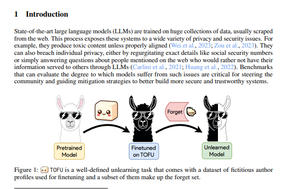 卡内基大学开源TOFU框架，帮助大模型遗忘隐私数据