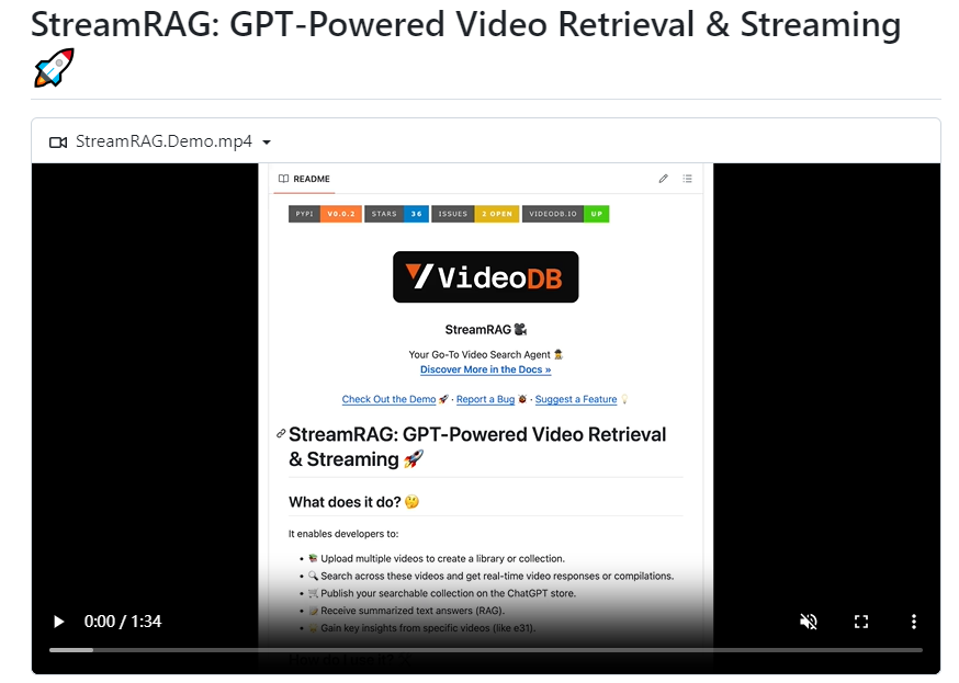 StreamRAG：支持搜索视频任意时刻并返回一个视频剪辑