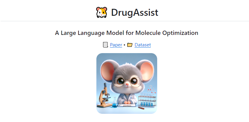 ​DrugAssist:基于LLM的分子优化模型 可以用自然语言与人类实时交互