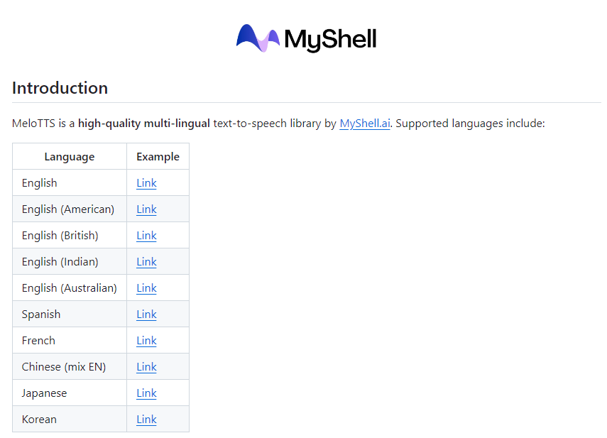 MyShell AI开发高质量语音合成工具MeloTTS 支持中英混合发音
