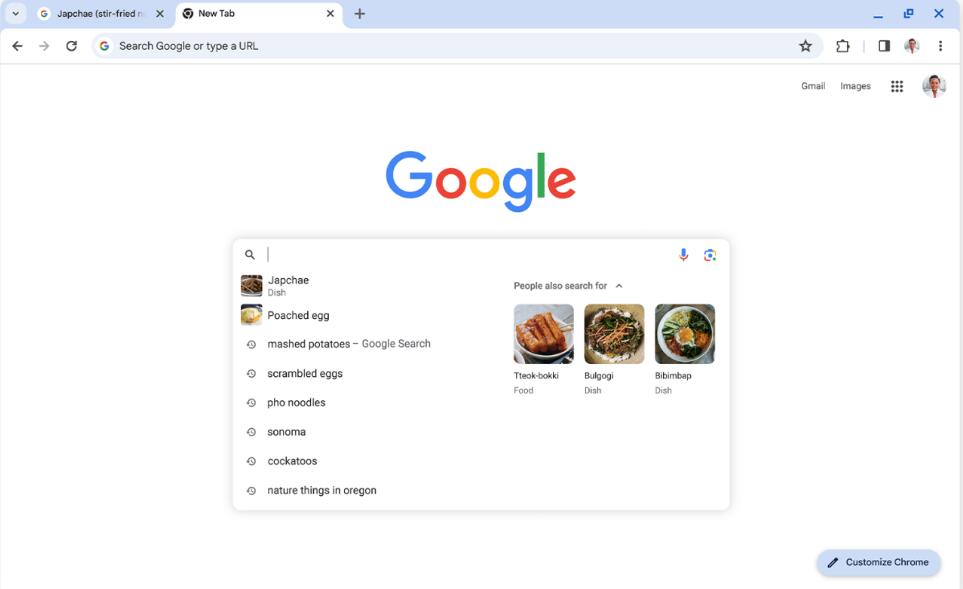 谷歌Chrome搜索建议升级:个性化、图像化搜索助您快速发现信息