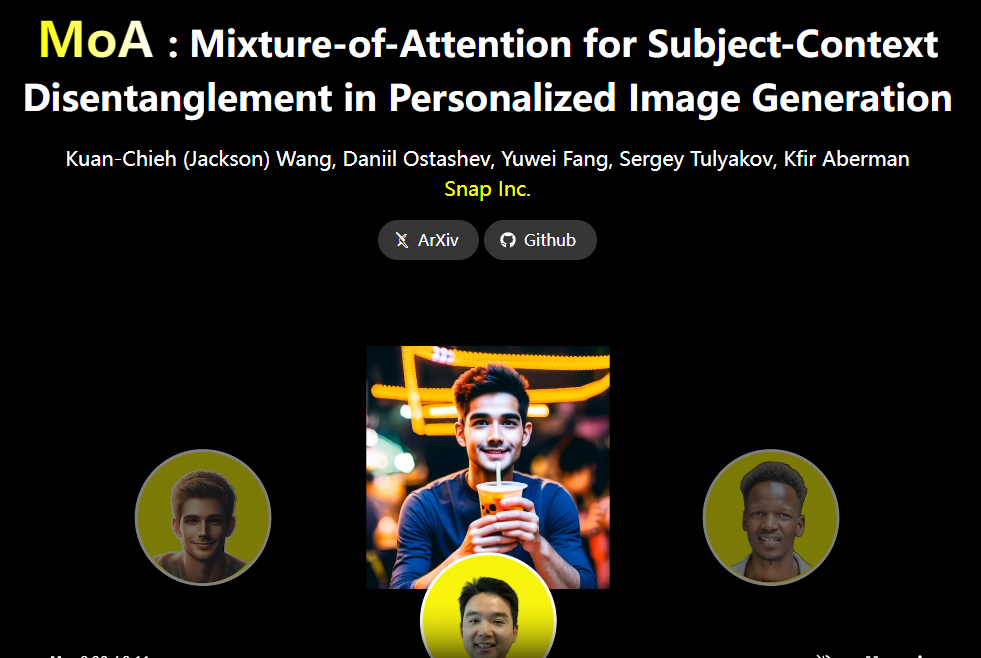 MoA：用于图片合成的混合注意力架构 可实现风格参考和人物融合
