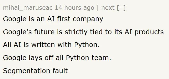 突发！谷歌 Python 团队全体被裁，Flutter 团队也“在劫难逃”