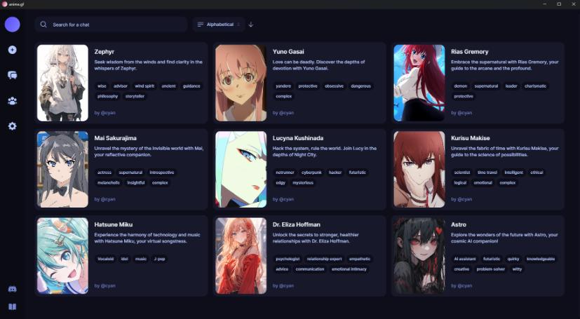 CharacterAI平替？Anime gf ：一个本地且开源的“动漫女友”平台
