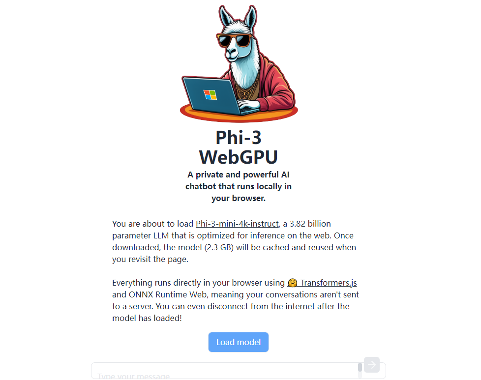 Phi-3 WebGPU：允许用户直接在浏览器本地运行Phi-3模型