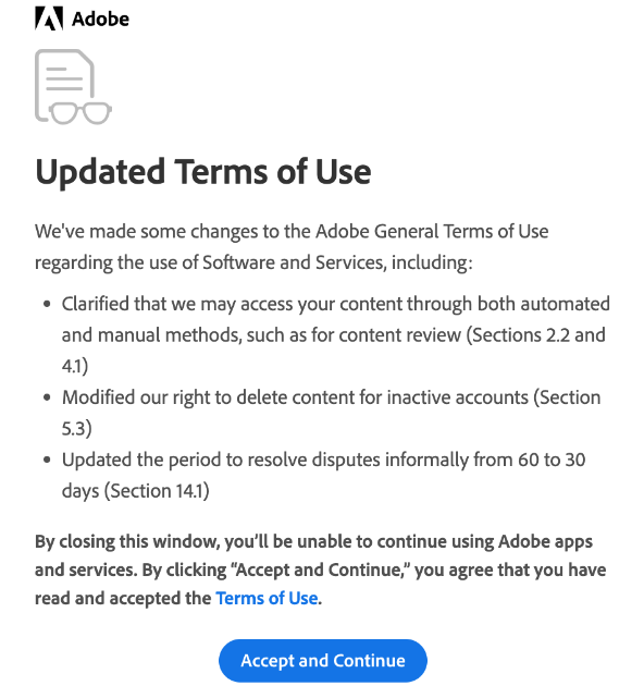 Adobe回应新隐私服务条款问题：不会分析本地存储内容
