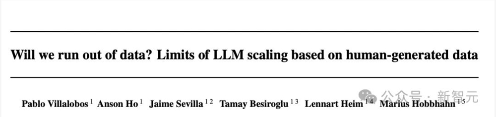 Scaling Law触礁「数据墙」？Epoch AI发文预测LLM到2028年耗尽所有文本数据